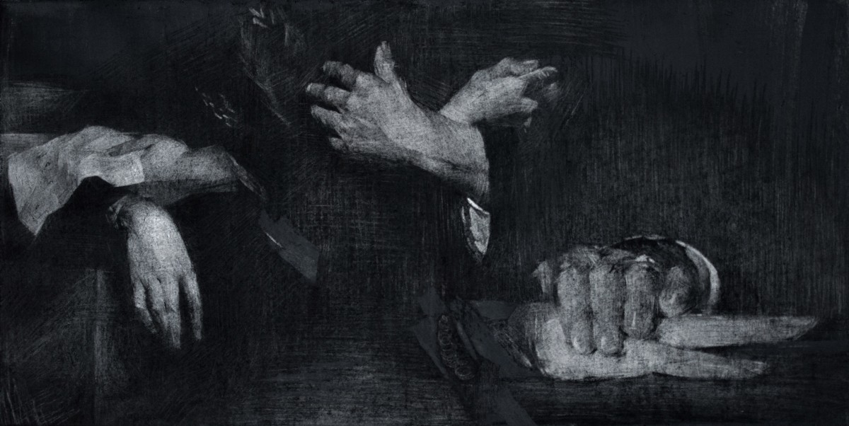 "Copie" by Lia Ungureanu, 2020, 300x600mm, Russian sauce pe hârtie