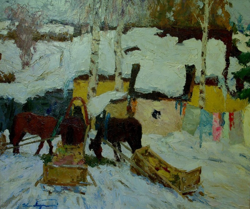"Painting. Landscape" by Veniamin Slobodzinschii