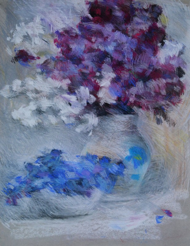 "Drawing. Flowers" by Dumitrița Znaida, 400x300mm, pastel on paper