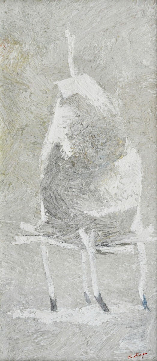 "Pătuleag. Winter etude" by Anatol Ghimpu, 2012, 600x300mm, oil on canvas