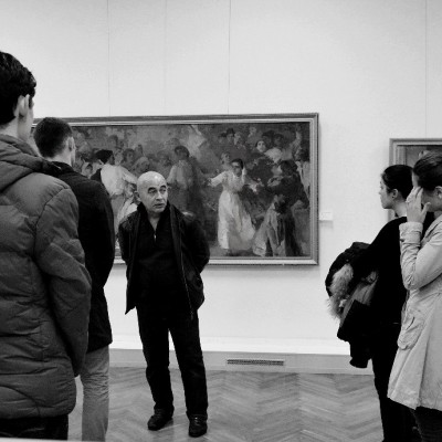 Anatol Ghimpu at În vizită la expoziția lui Leonid Grigorașenco și Valentina Rusu-Ciobanu