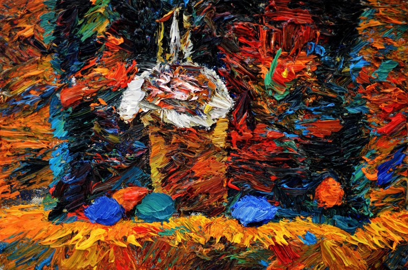 "Studiu. Natură statică de Paște" by Vlada Cibuc, 2017, 200x300mm, ulei pe pânză