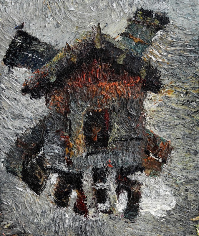 "Moară. Sibiu" by Victor Teslaru, 2015, 300x250mm, ulei pe pânză