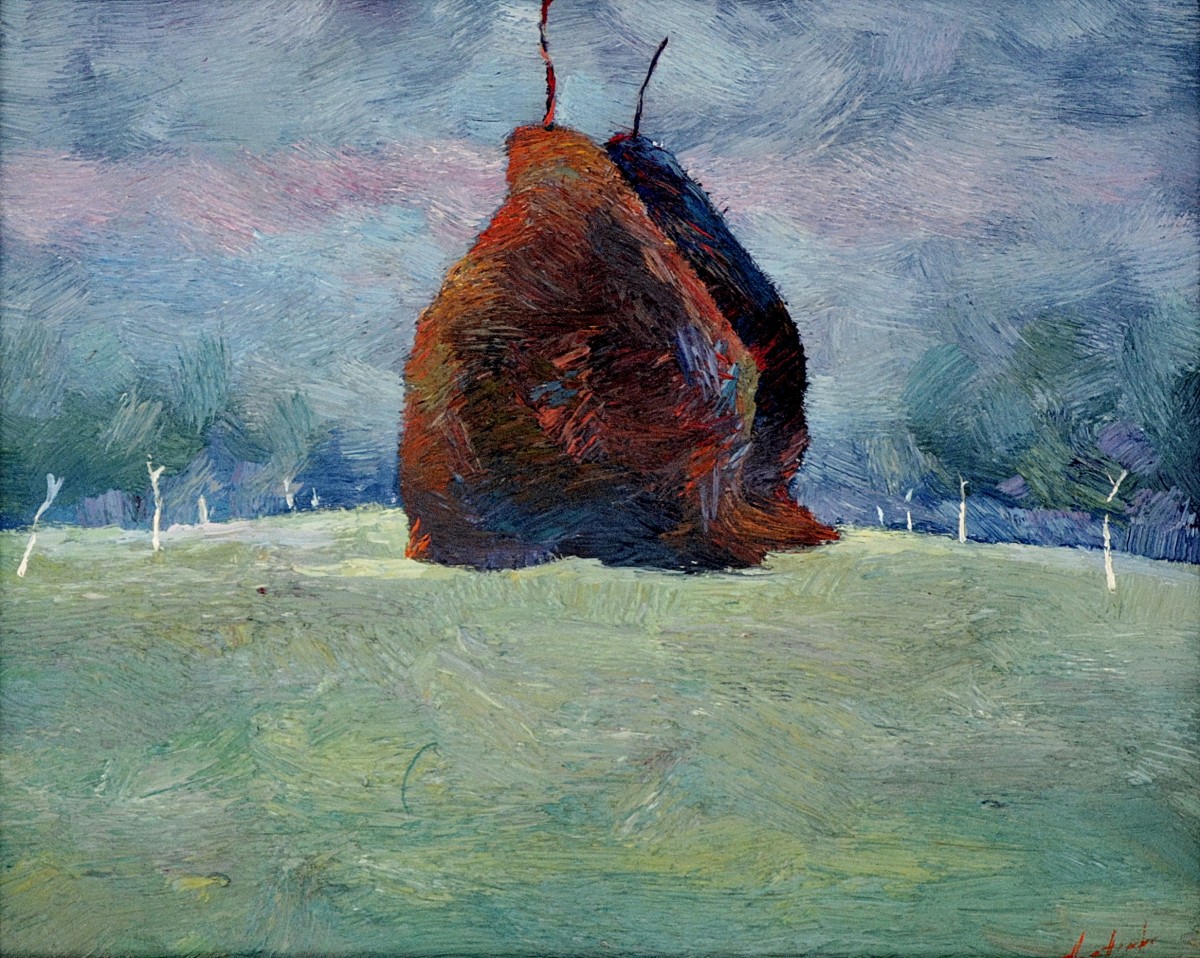 "Căpițe" by Anatol Ghimpu, 1999, 420x520mm, ulei pe pânză