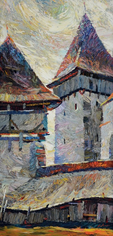 "Iacobeni" by Anatol Ghimpu, 2005, 600x300mm, ulei pe pânză