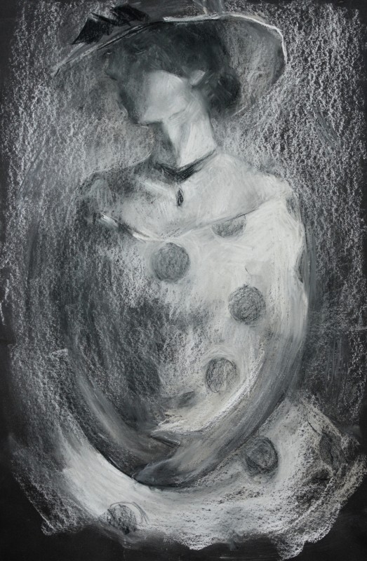 "Desen. Figură / semifigură" by Vasile Corețchii, ulei pe pânză