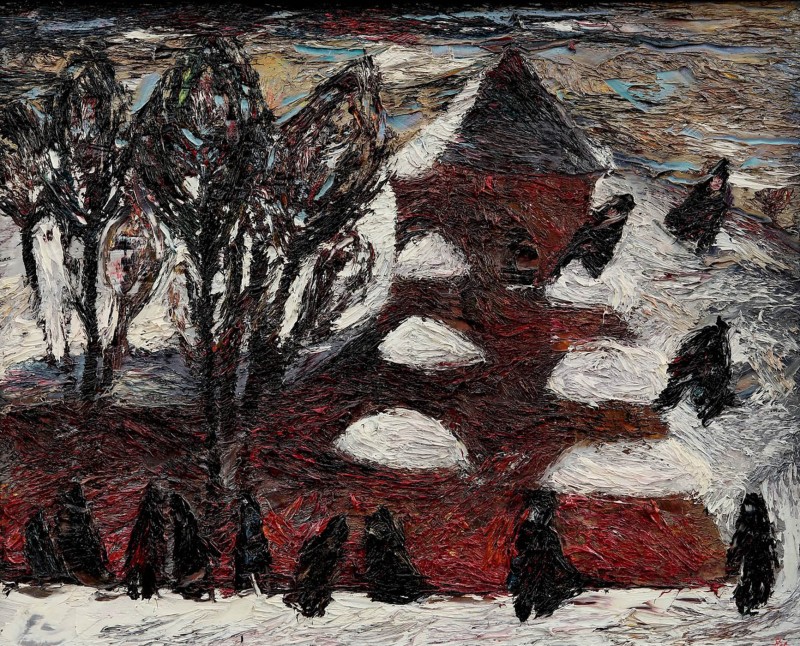 "Flying nuts" by Nicoleta Stati, 2003, 680x850mm, oil on canvas