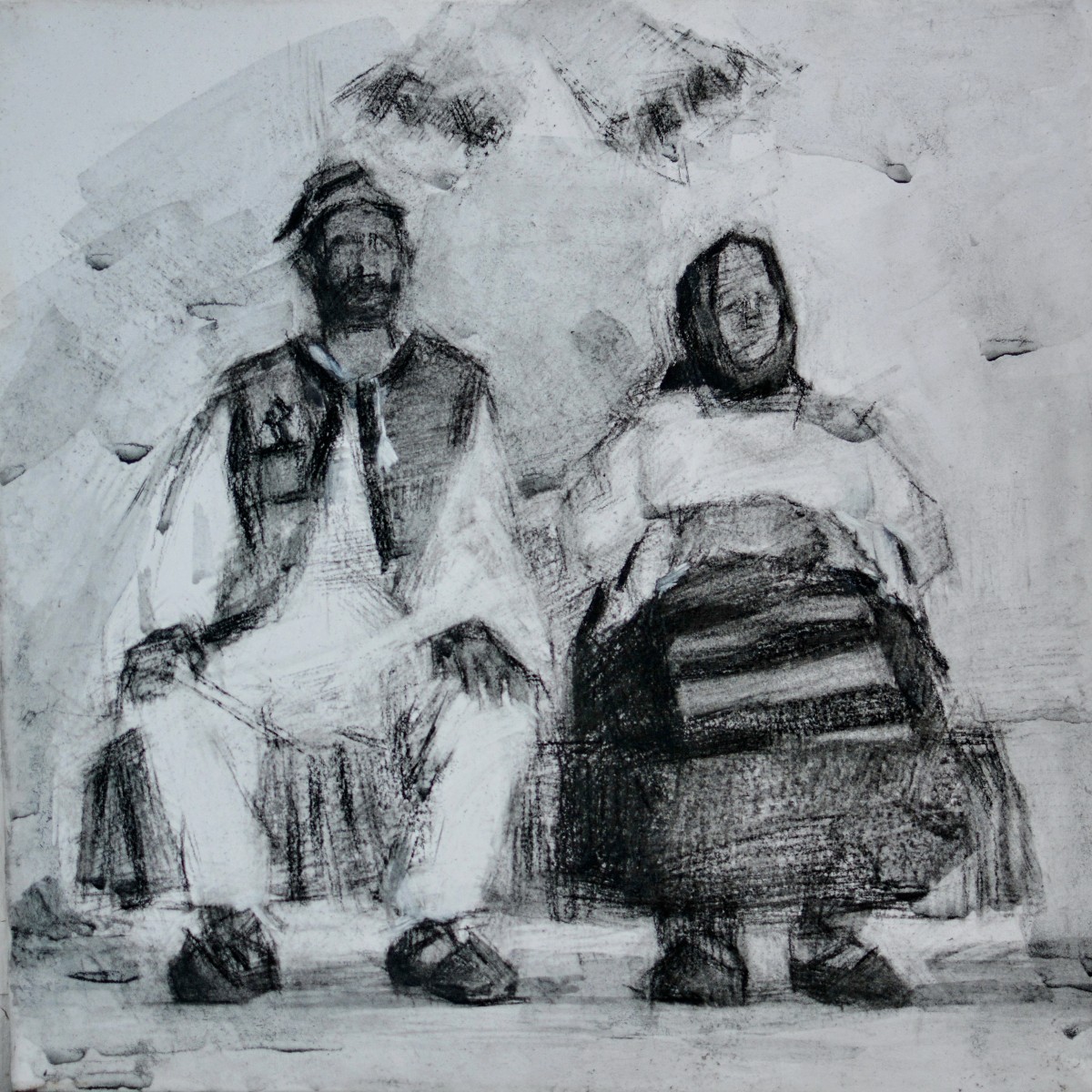 "Рисунок. Фигура / полуфигура" by Алиса Бивол, 300x300mm, соус / бумага
