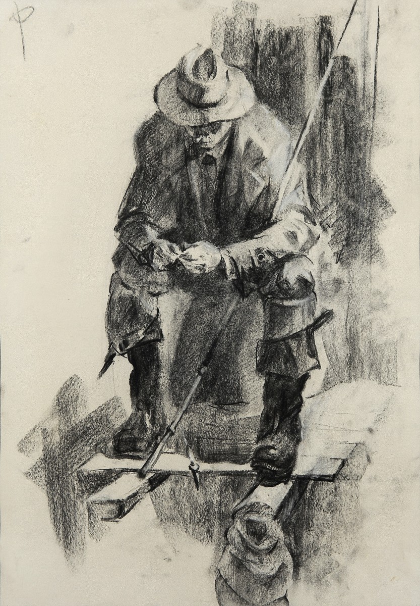 "Рисунок. Фигура / полуфигура. Продолжительный" by Ункновн Аутхор, 600x400mm, карандаш / бумага