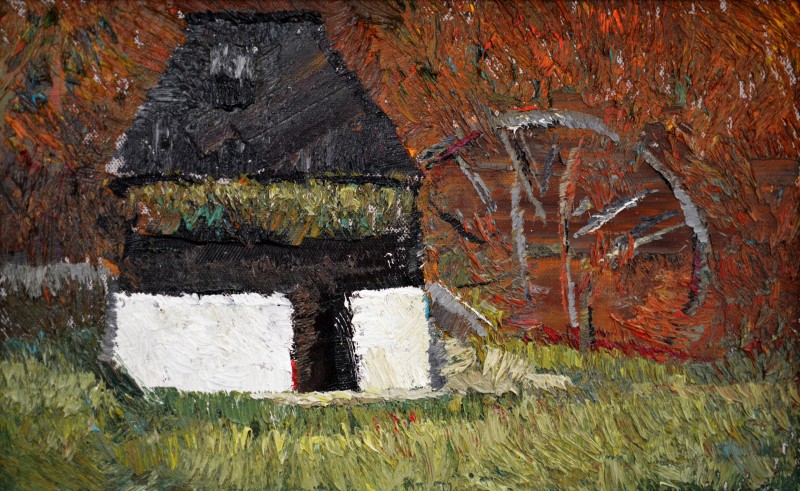 "Căsuță. Sibiu. ASTRA" by Alexandru Bodrug, 2015, 250x400mm, ulei pe pânză
