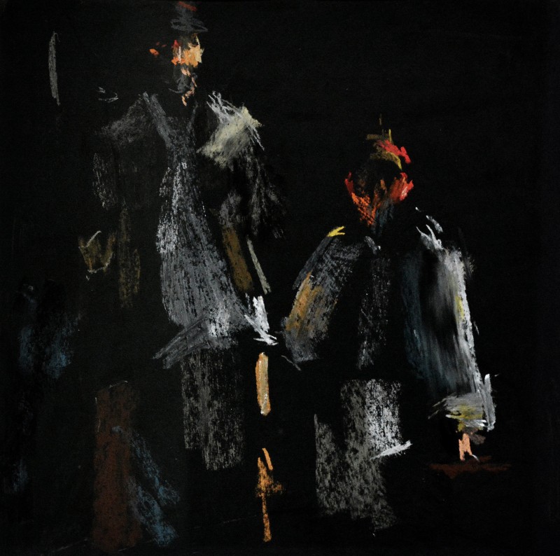 "Drawing. Figure" by Mădălina Casian, 300x300mm, pastel on paper