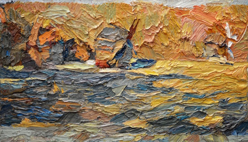 "Motiv. Sibiu ASTRA" by Cезар Cёбану, 2017, 250x400mm, масло / холст