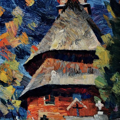 "Biserică. Maramureș" by Anatol Ghimpu, 2010, 680x420mm, ulei pe pânză