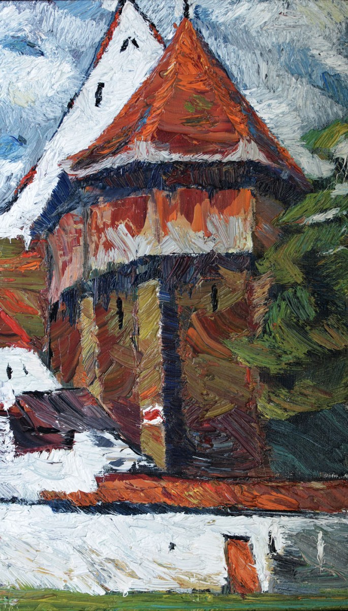 "Motiv. Brădeni" by Carolina Leagul, 2012, 520x300mm, oil on canvas