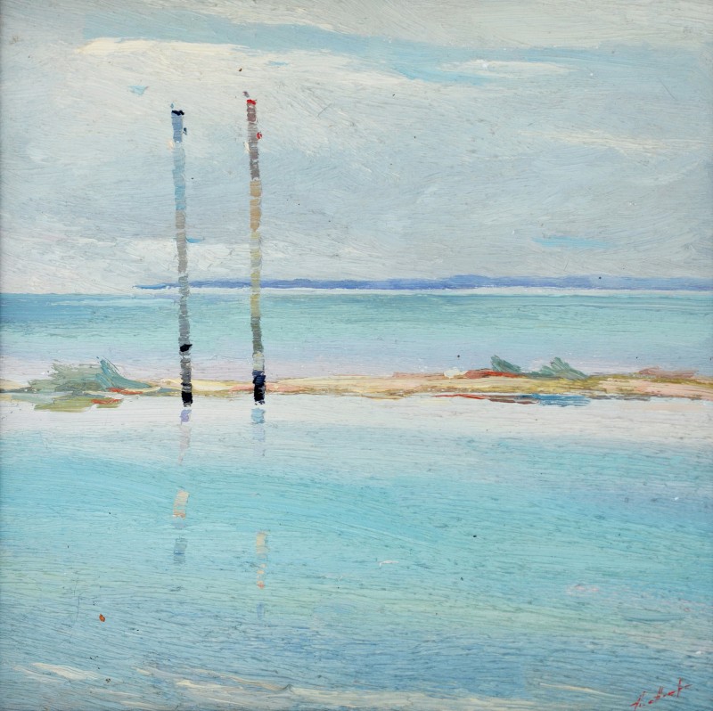"Etude. Krasnovodsk" by Anatol Ghimpu, 1999, 450x450mm, oil on canvas