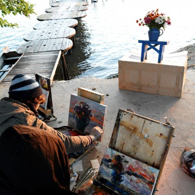 Studenții la pleinair de toamnă. Septembrie 2016