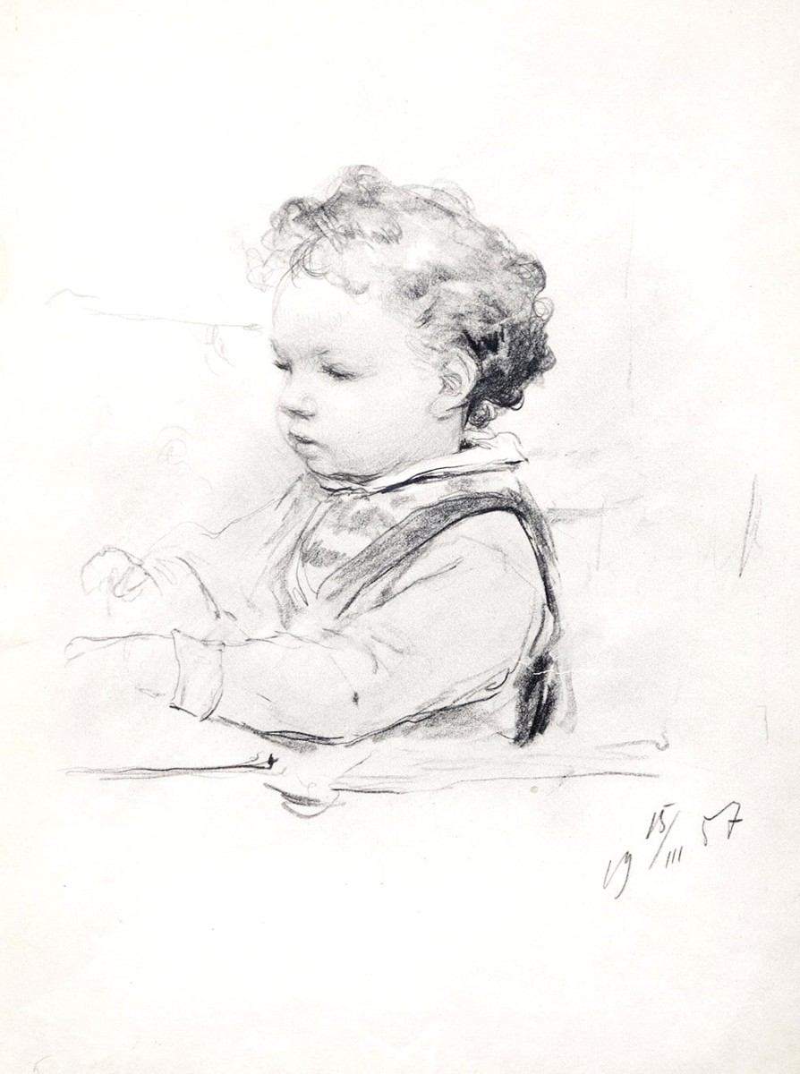 "Drawing. Portrait" by Vladimir Aleksandrovich Serov