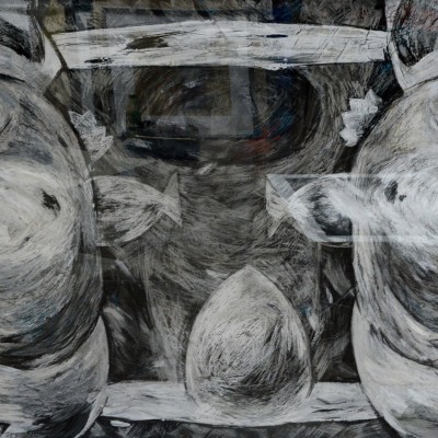 "Drawing. Long term" by Alexandra Clapatiuc, 800x1500mm, mixed technique on paper