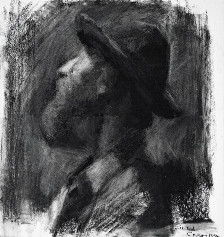 "Portret. Test" by Cристина Сырбу, 2015, 400x400mm, соус / бумага
