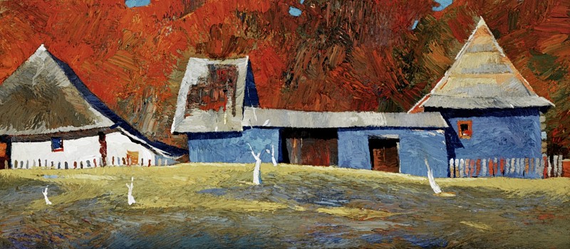 "Etude. Sibiu" by Anatol Ghimpu, 2013, 300x680mm, oil on canvas