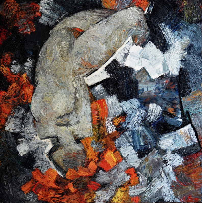 "Compoziție. Nud" by Ion Golubei, 2016, 600x600mm, ulei pe pânză