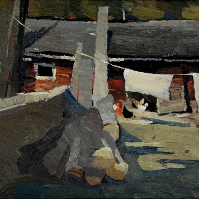"Etude. Humor" by Anatol Ghimpu, 1999, 420x840mm, oil on canvas