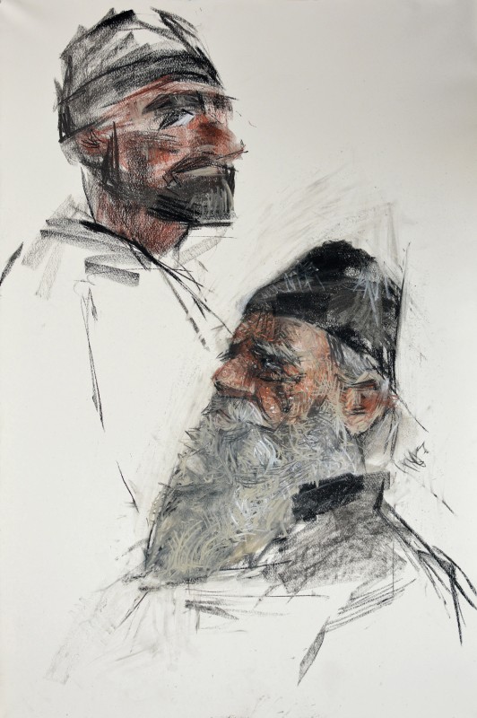 "Рисунок. Портрет" by Диана Румегхеа, 700x500mm, соус и сангина / бумага