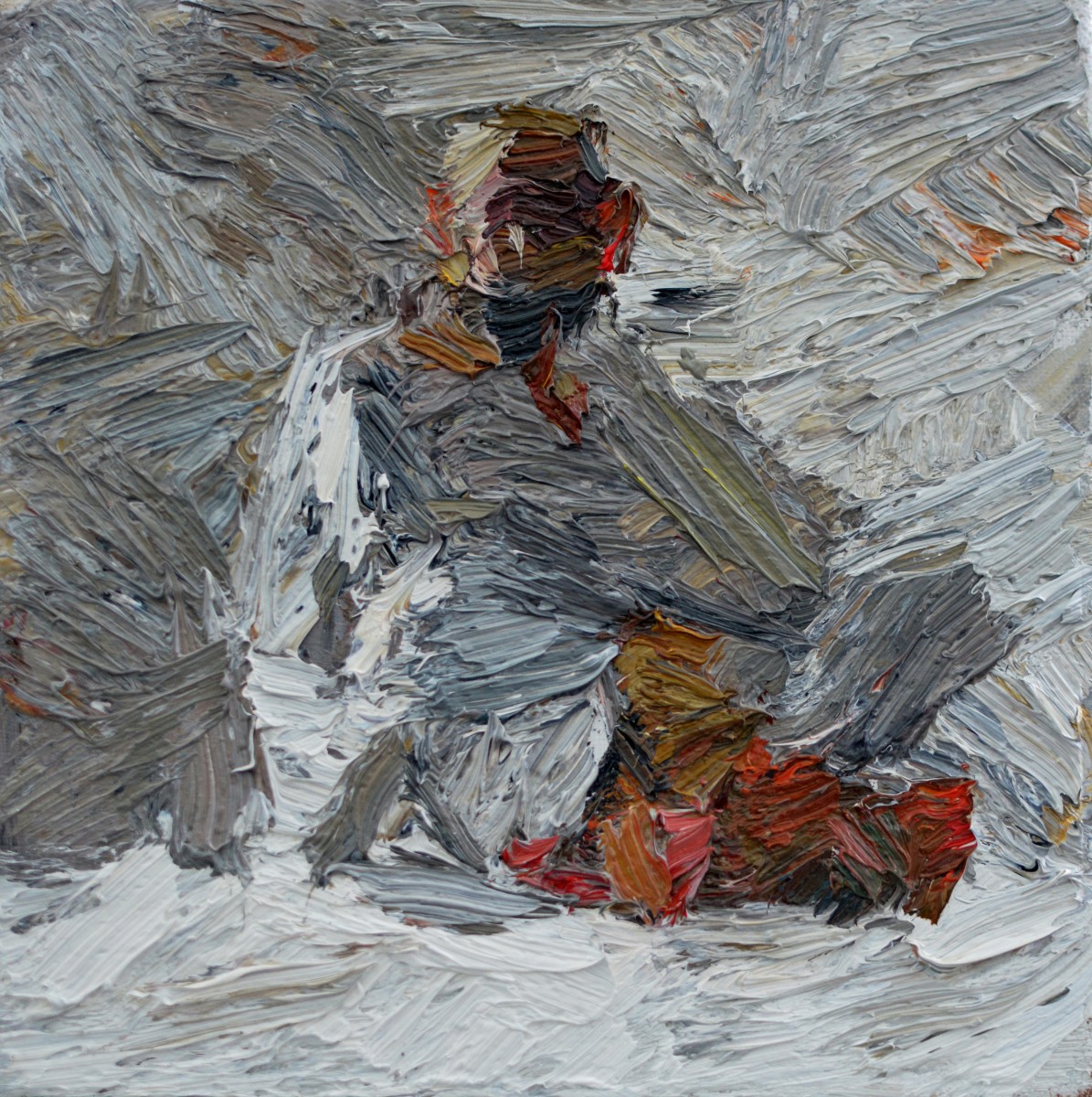 "Etude" by Eduard Leahu, 2022, 200x200mm, oil on canvas