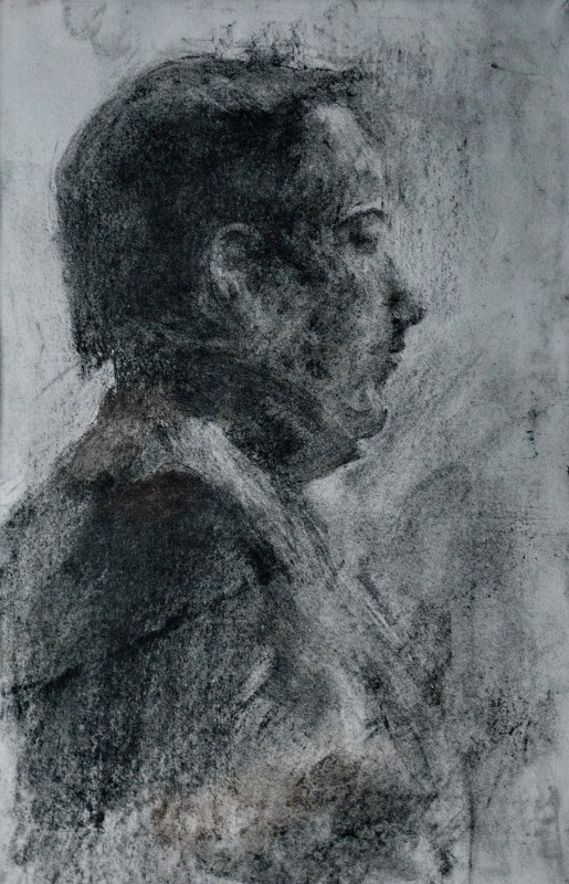 "Crochiu. Portret" by Petru Botnarenco, 2007, 400x250mm, Russian sauce on paper