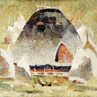 "Motiv. Maramureș" by Anatol Ghimpu, 2001, 950x1200mm, ulei pe pânză