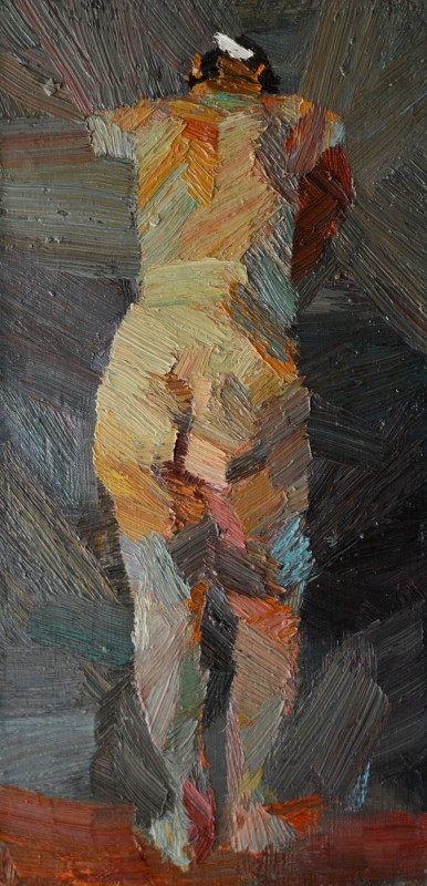 "Этюд. Обнаженка" by Ион Голубей, 2016, 400x200mm, масло / холст