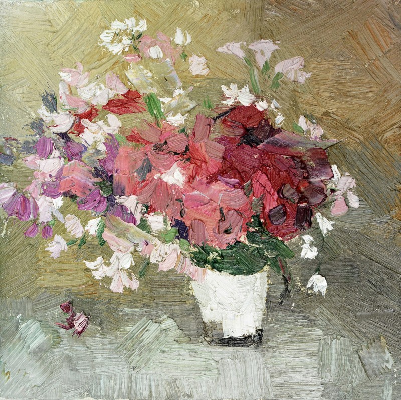 "Studiu flori" by Sorina Păcătos, 2016, 300x300mm, oil on canvas
