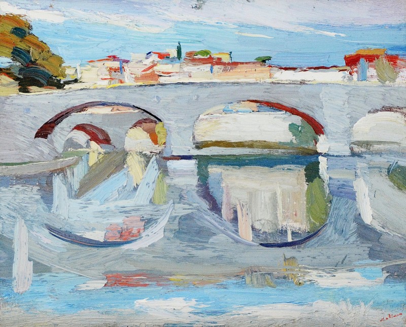 "Roma. River Tibru" by Anatol Ghimpu, 1999, 415x515, oil on canvas