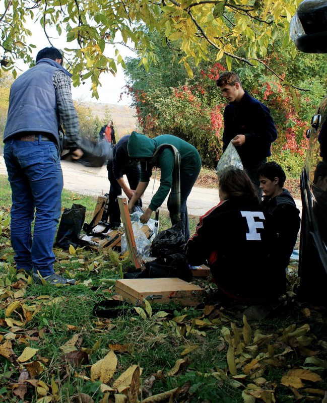 Pleinair de toamnă. Clasa IX - primele studii în ulei. octombrie 2013