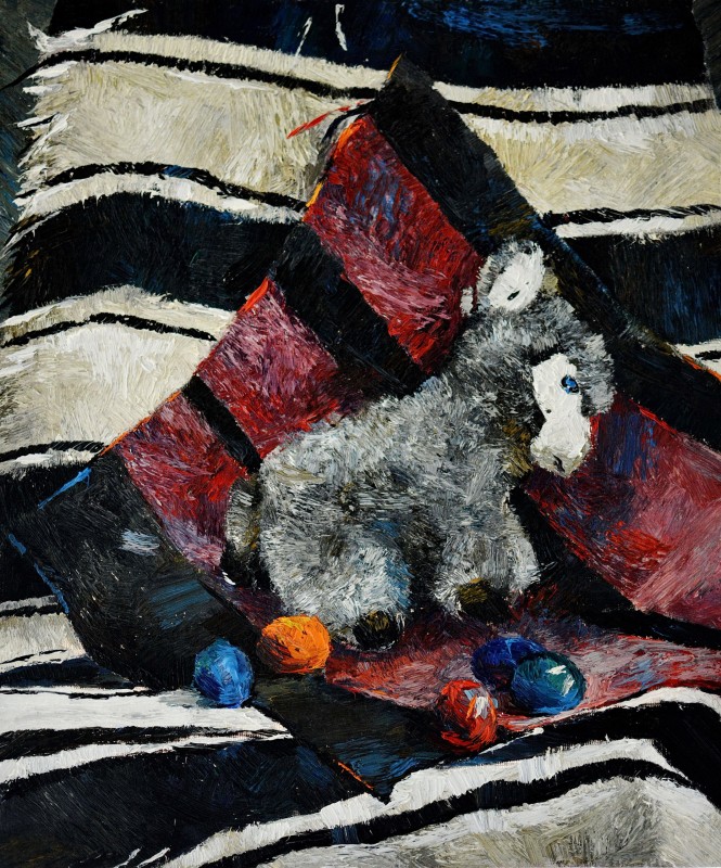 "Studiu. Natură statică de Paști" by Cristina Demian, 2017, 620x520mm, oil on canvas