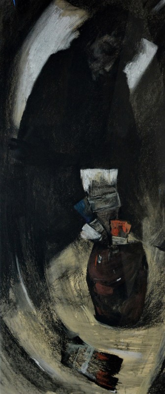 "Drawing. Long term" by Cristina Demian, 700x300mm, pastel on paper