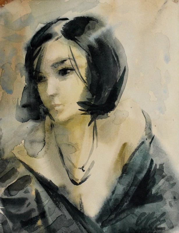 "Portrait" by Vladimir Smirnov, watercolor