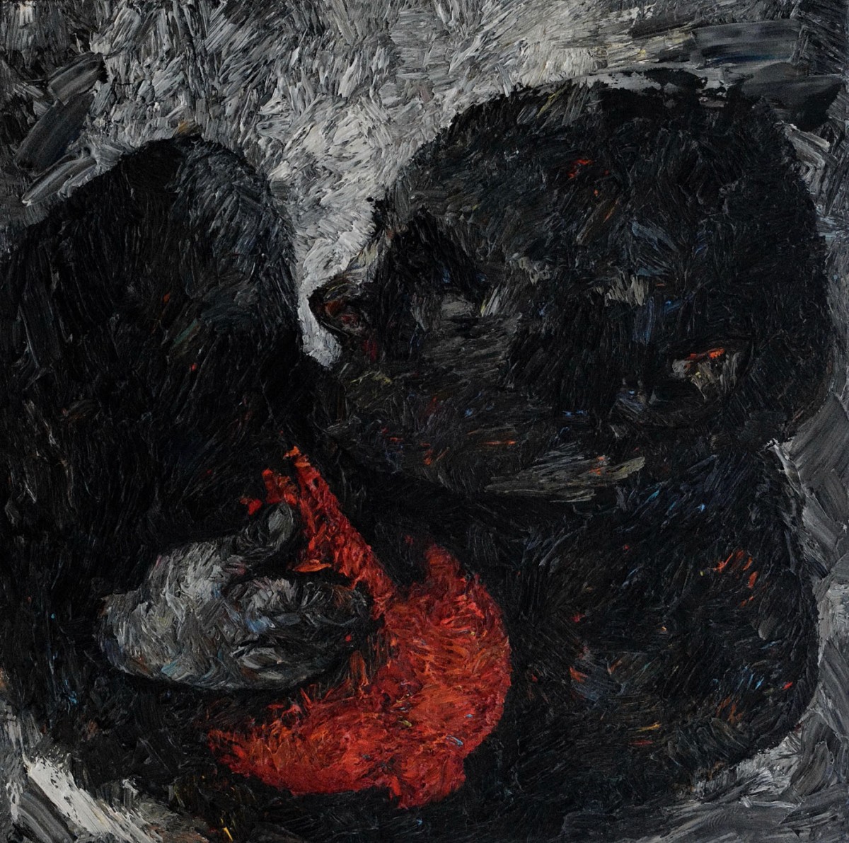 "Compoziție. Rugăciune" by Vlada Cibuc, 2015, 680x680mm, oil on canvas