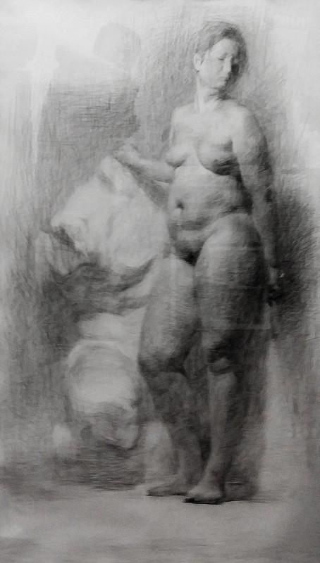 "Nud cu gips" by Ion Golubei, 2016