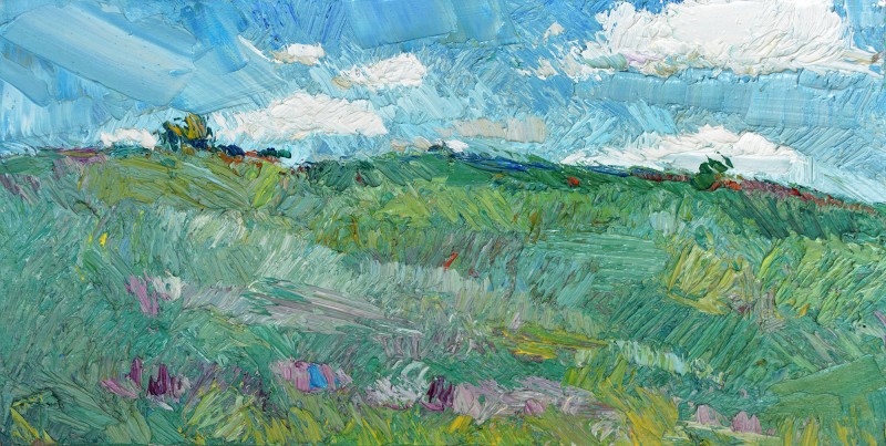 "Motiv. Oxentea" by Vlada Cibuc, 2016, 200x400mm, oil on canvas