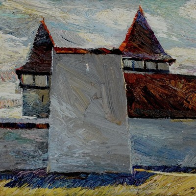"Dealu Frumos" by Anatol Ghimpu, 2005, 300x600mm, oil on canvas