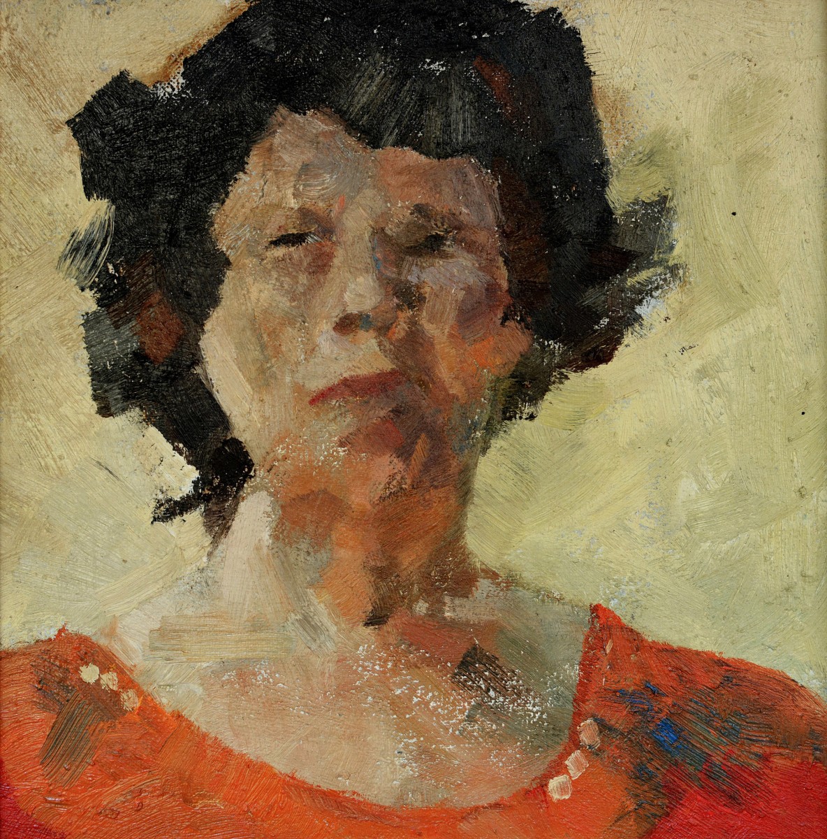 "Studiu. Portret" by Nicolae Luca, 2007, 300x300mm, oil on canvas