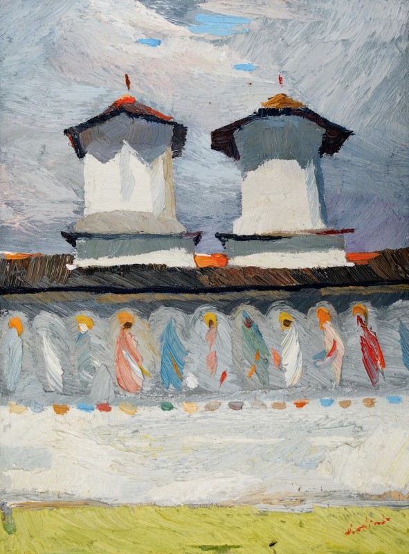 "Church from Măldărăști" by Anatol Ghimpu, 2015, 400x300mm, oil on canvas