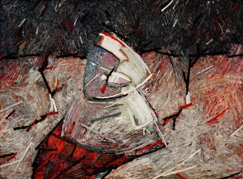 "Umbră. Baia Mare (Shadow. Baia Mare)" by Anatol Ghimpu, 1995, 550x750mm, oil on canvas