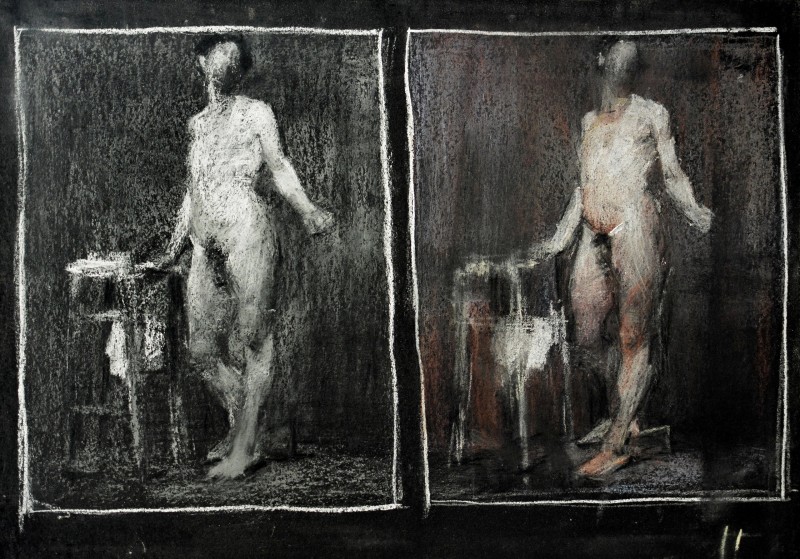 "Copies" by Ion Golubei, 2015, 300x400mm, Russian sauce on paper