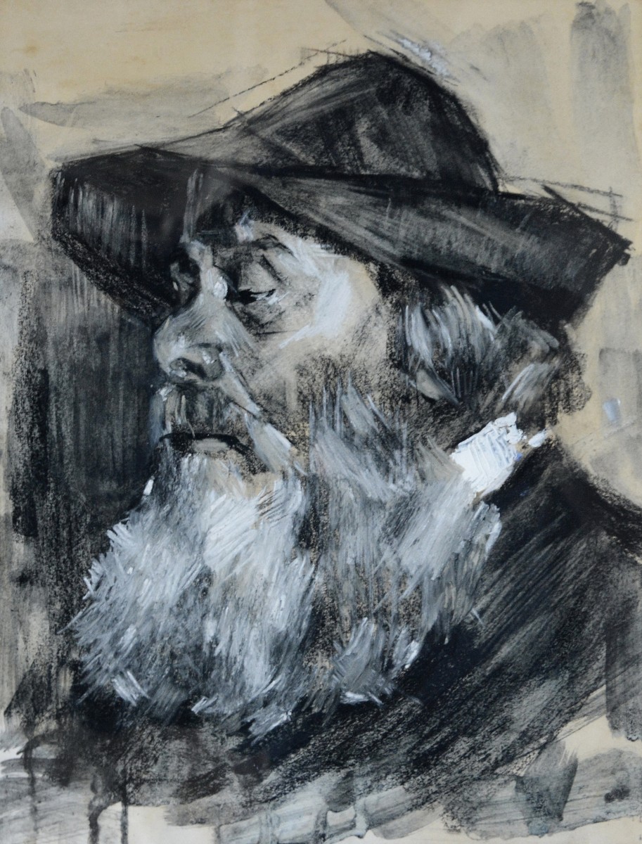 "Drawing. Portrait" by Nina Apostol, 400x300mm, Russian sauce on paper