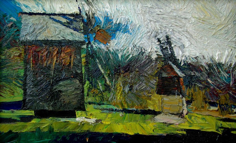 "Mori. Sibiu ASTRA" by Carolina Leagul, 2012, 250x400mm, oil on canvas