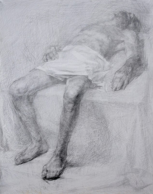 "Drawing. Nude. Long term" by Vitalie Golban, 750x600mm, pencil on paper