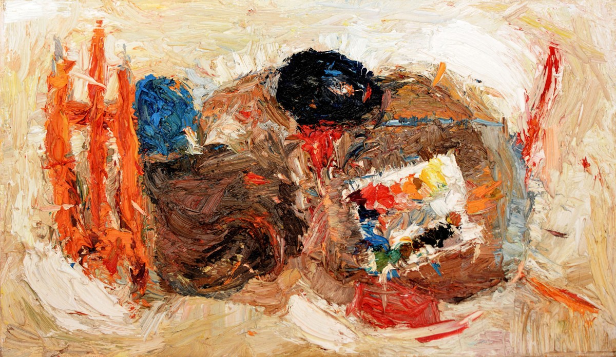 "Compoziție. Atelier" by Мэдэлина Cасиан, 2014, 300x520mm, масло / холст