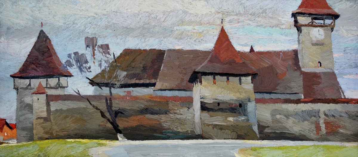 "Cincușor" by Anatol Ghimpu, 2013, 300x680mm, oil on canvas
